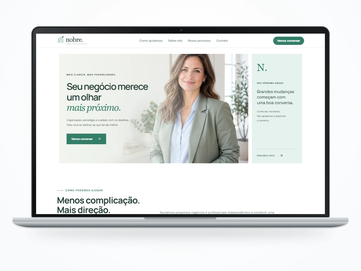 Mockup de site demonstrativo — Prestador de serviços